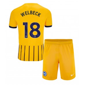 Brighton Danny Welbeck #18 Borta Kläder Barn 2024-25 Kortärmad (+ Korta byxor)